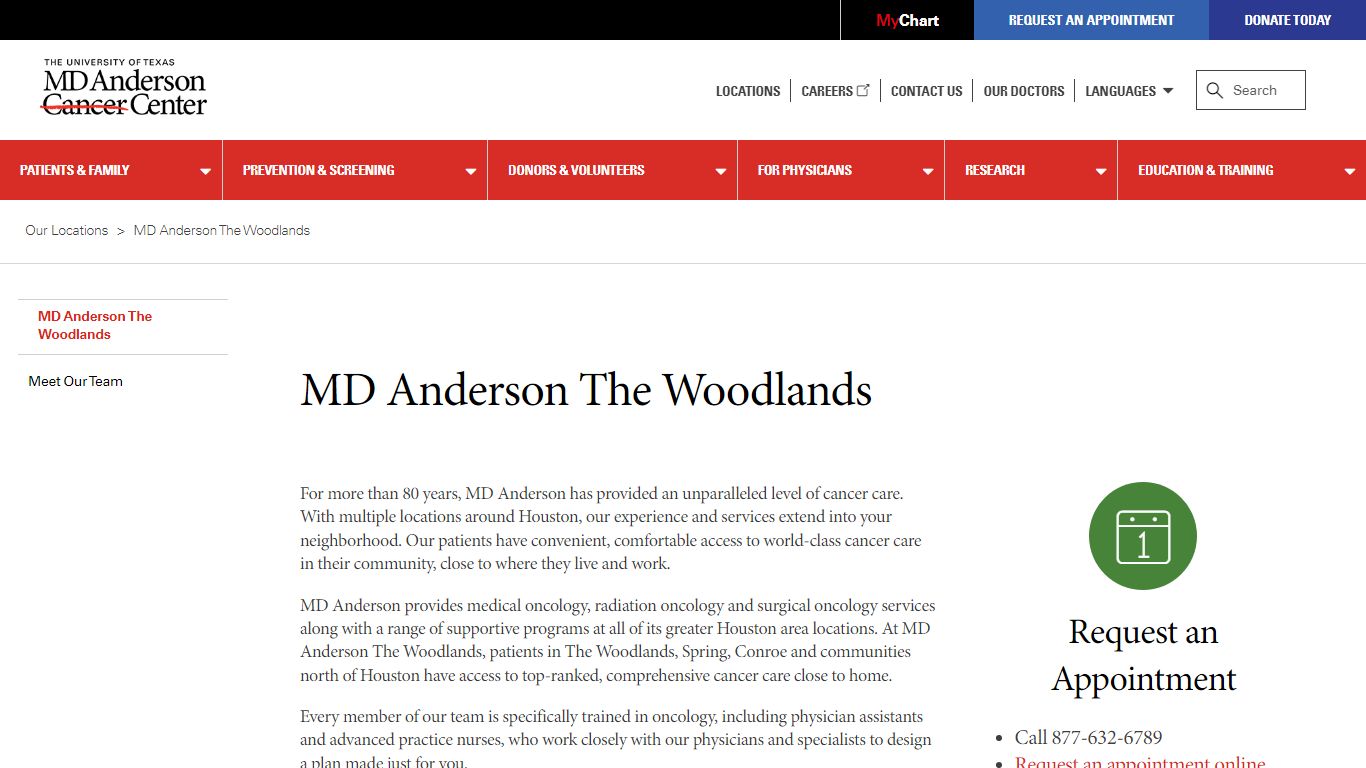 MD Anderson The Woodlands - MD Anderson Cancer Center