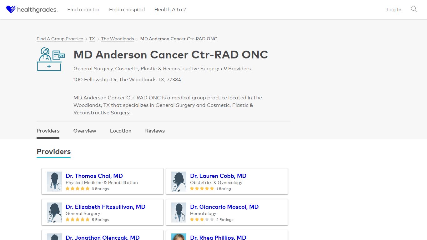 MD Anderson Cancer Ctr-RAD ONC, The Woodlands, TX